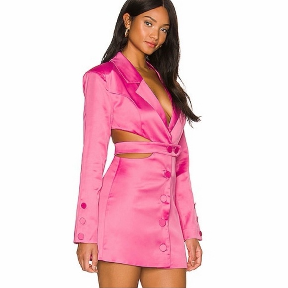 For Love & Lemons Marie Blazer Pink Mini Dress - Picture 2 of 14